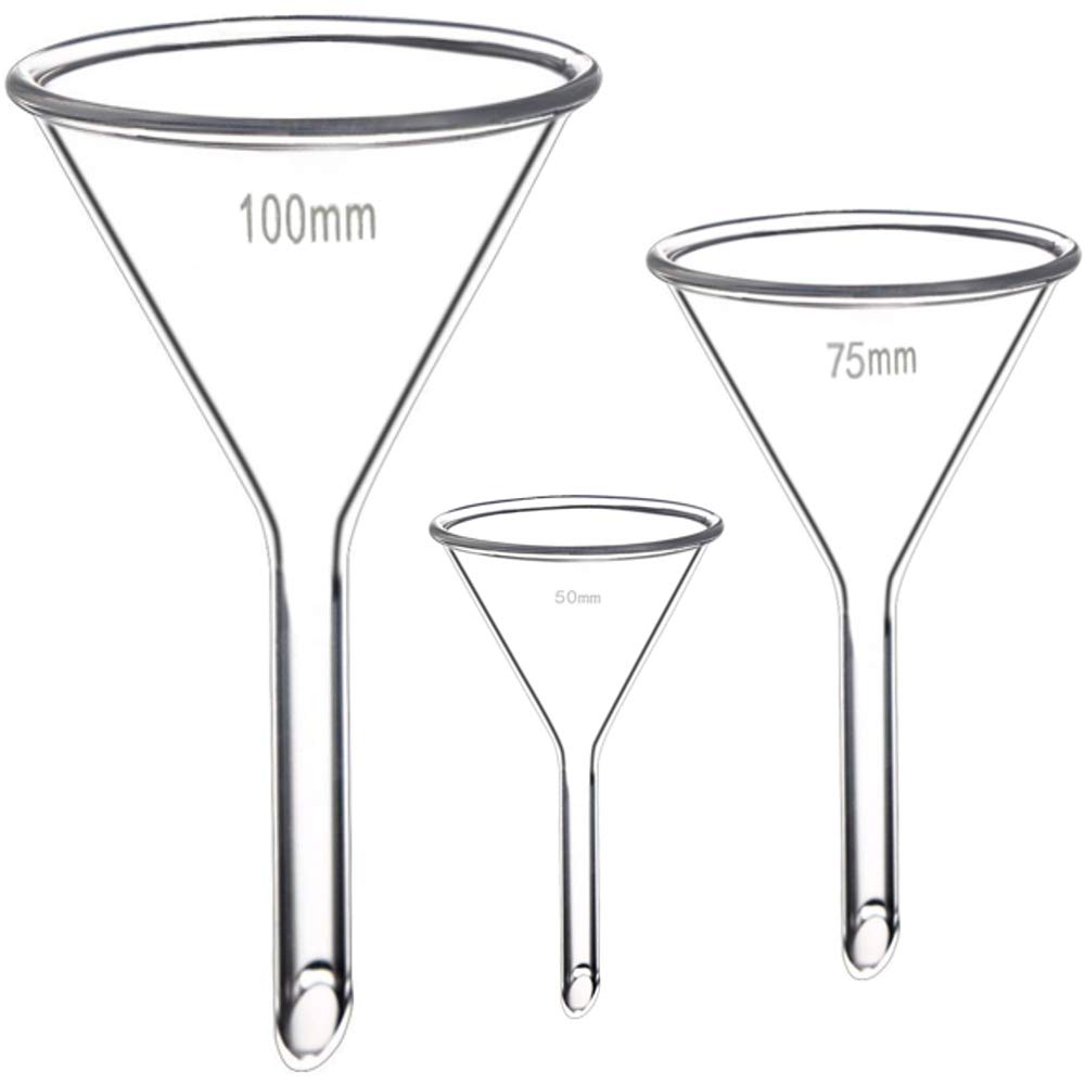 RG® Borosilicate Glass Funnel Set — 50, 75 & 100 mm