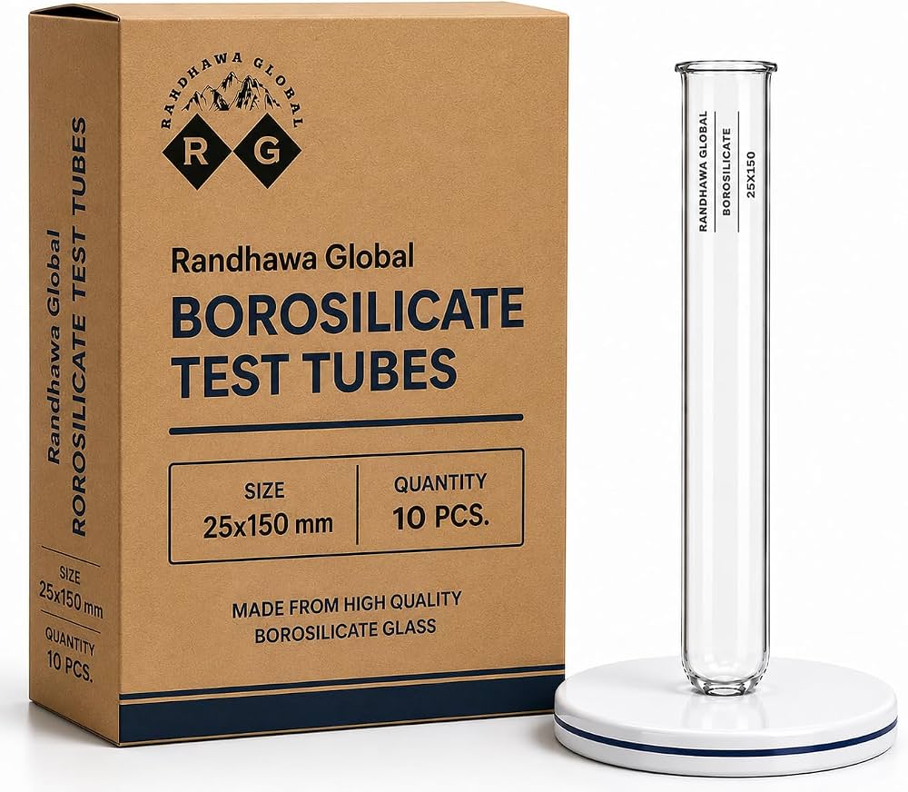 RG® Borosilicate Boiling Tubes 25 × 150 mm, 55 ml — Pack of 10 by Randhawa Global