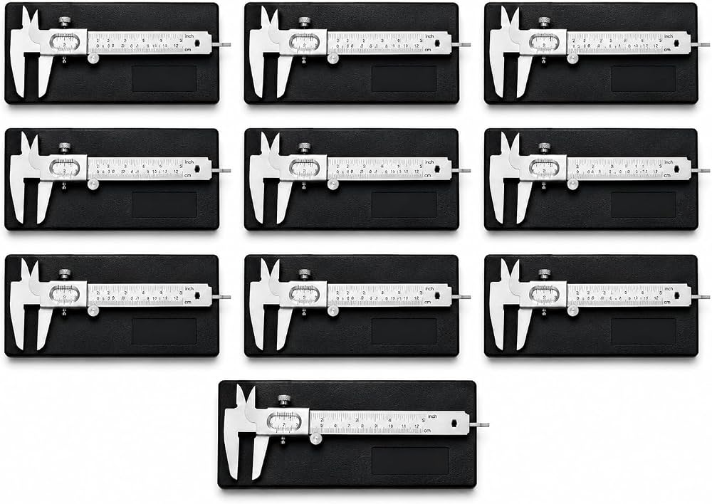 RG® Metallic Vernier Calipers 0–12.5 cm — Pack of 10 by Randhawa Global