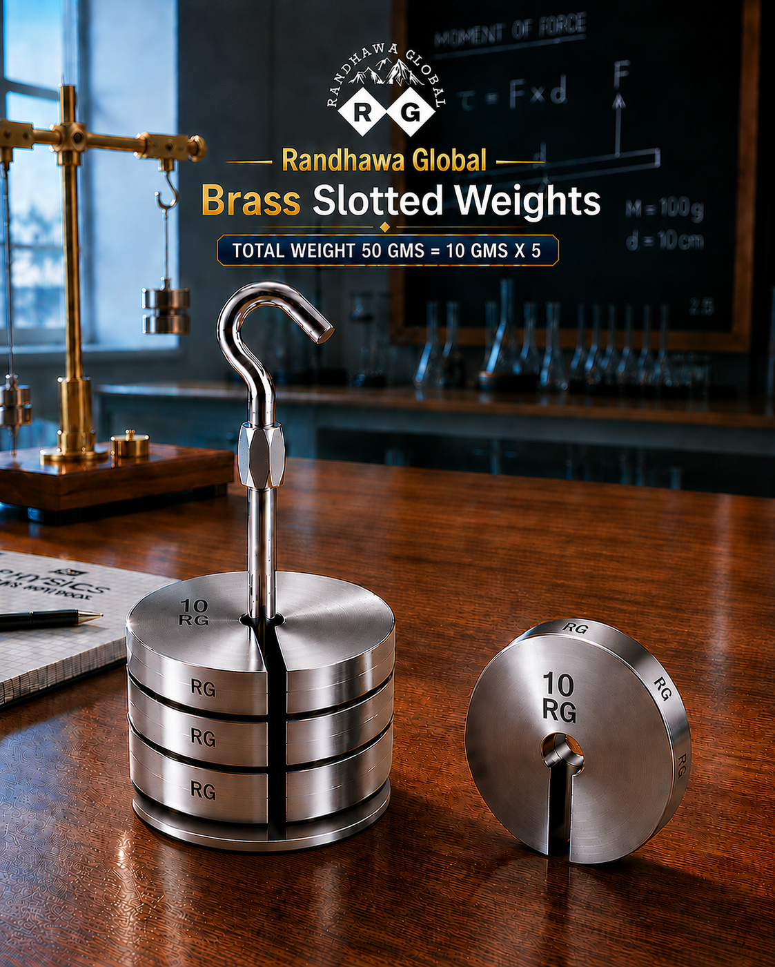 RG® Slotted Weight Set — 100 g (20 g × 5) by Randhawa Global